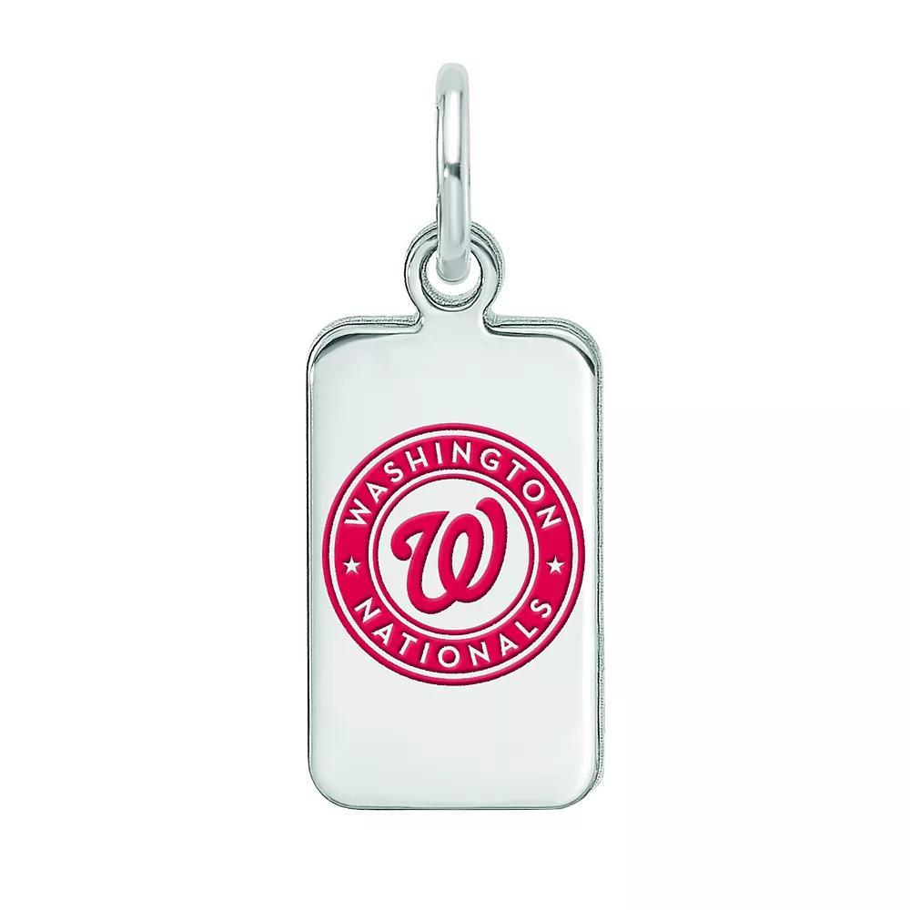 LogoArt Sterling Silver Washington Nationals Enameled Tag Pendant, Womens Product Image