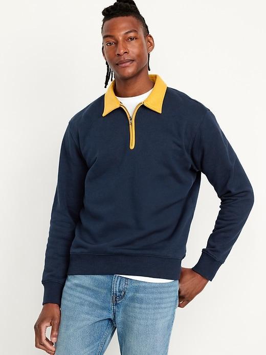 Quarter-Zip Fleece Polo Product Image