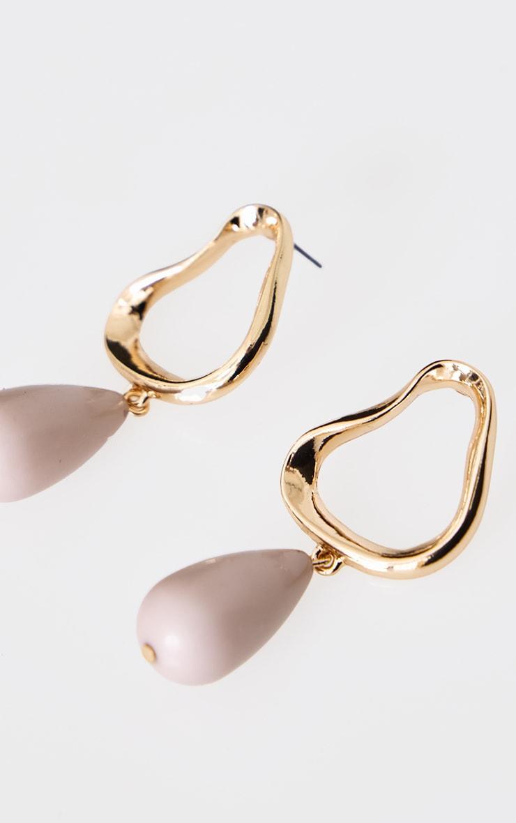 Cream Abstract Teardrop Statement Earrings Product Image