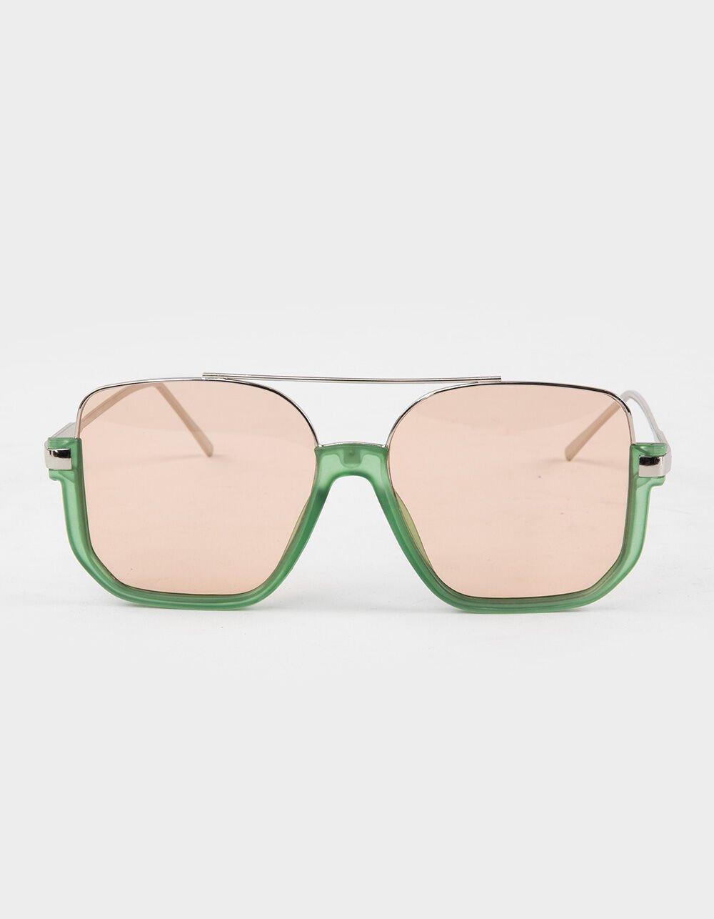 RSQ New Aviator Sunglasses - GREEN COMBO Product Image