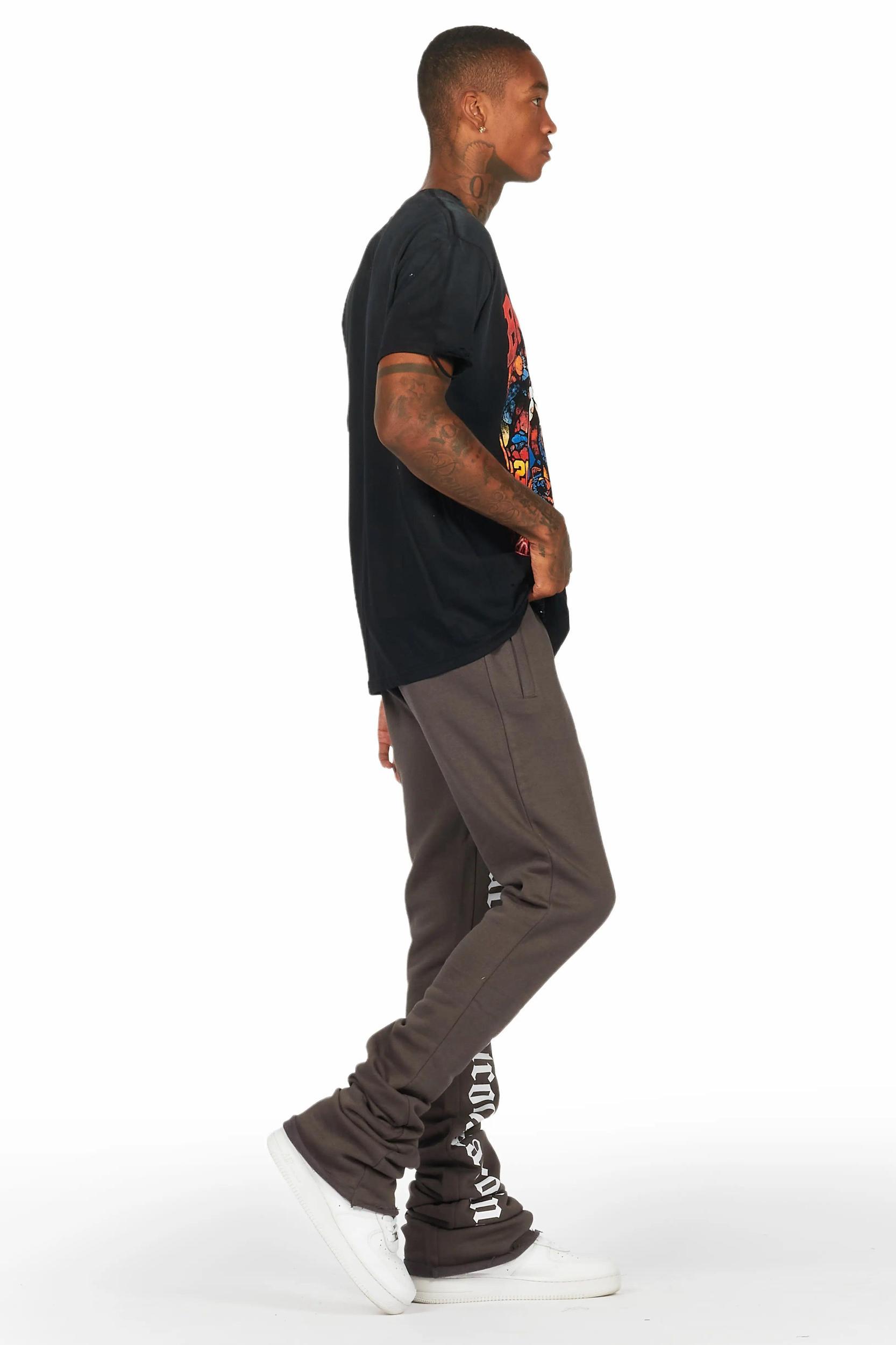 Callie Vintage Grey Super Stacked Flare Pants Male Product Image