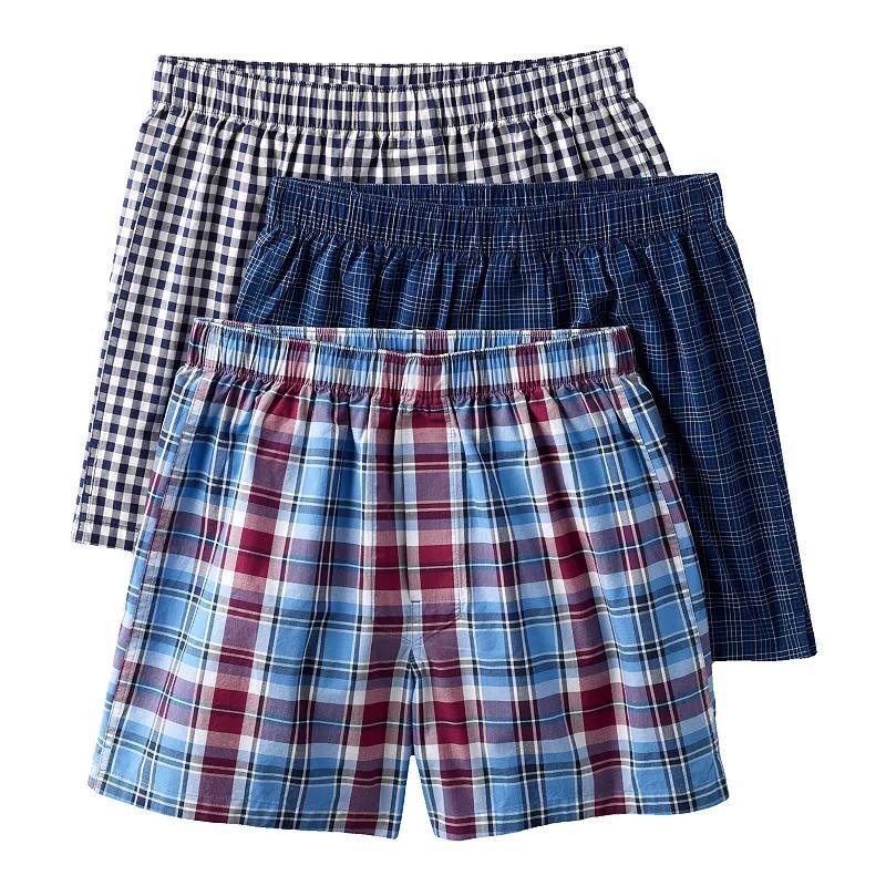 Men's Lands' End 3-Pack Essential Boxers, Size: Large, White Product Image
