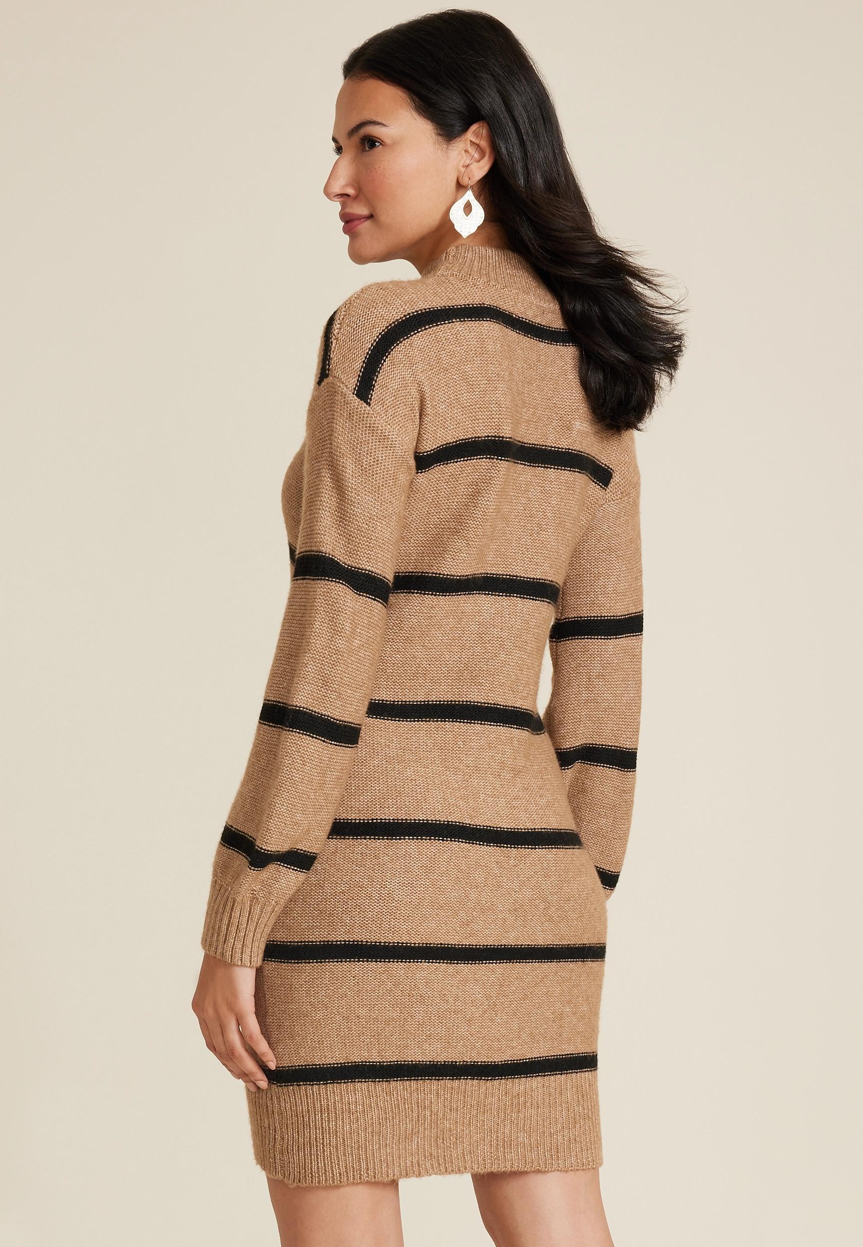 Cable Mock Neck Sweater Dress Product Image