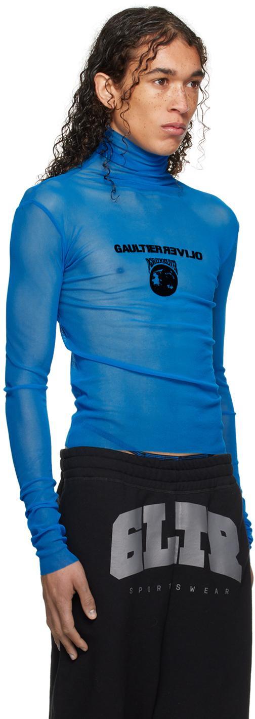 JEAN PAUL GAULTIER Blue Shayne Oliver Edition Turtleneck In 7300-ibiza Blue/blac Product Image