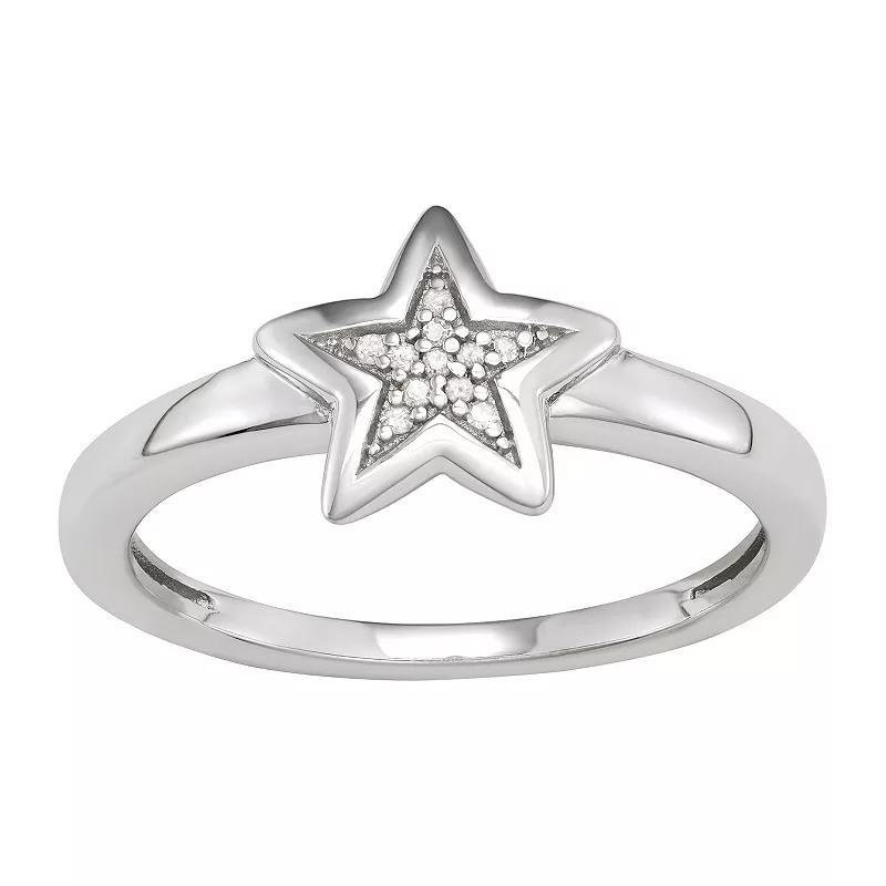Jewelexcess Sterling Silver Diamond Accent Star Ring, Women's, Size: 7 Product Image
