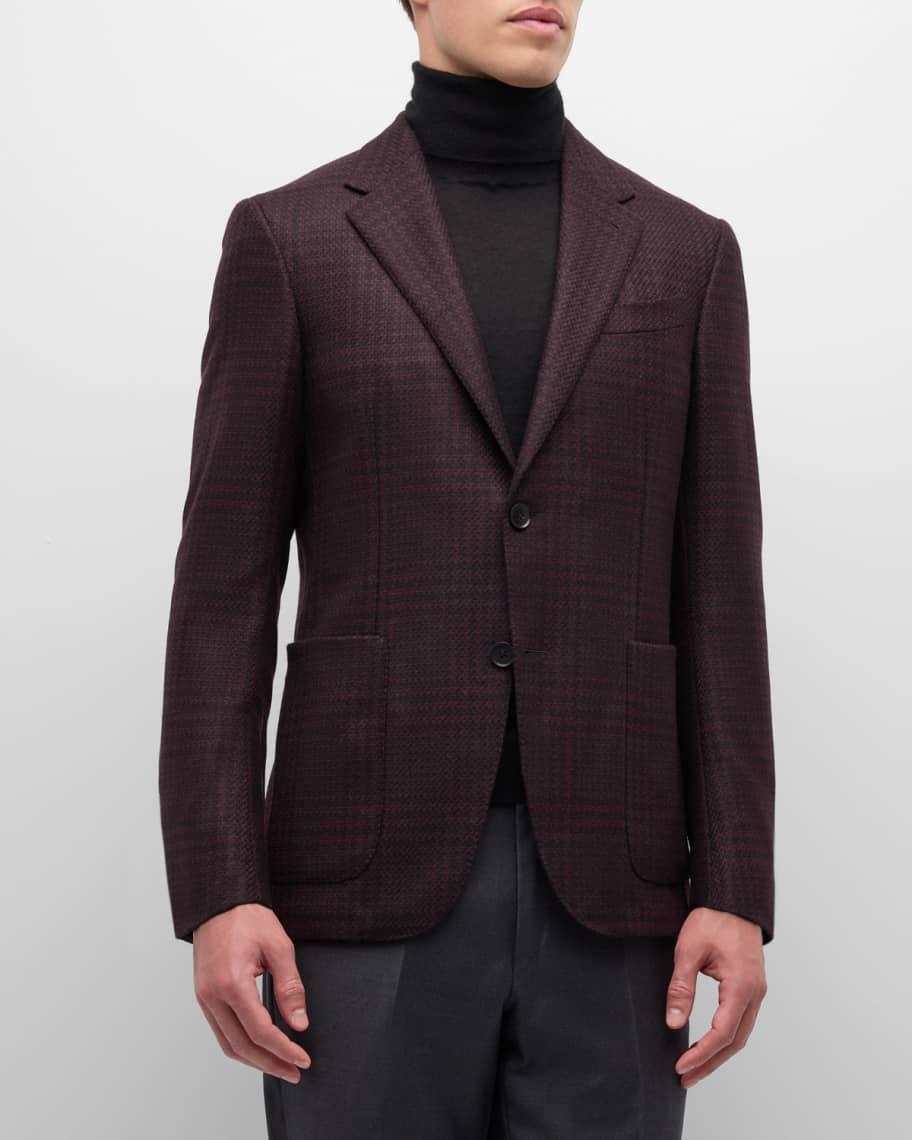 Mens Cashmere Large Plaid Sport Coat Product Image