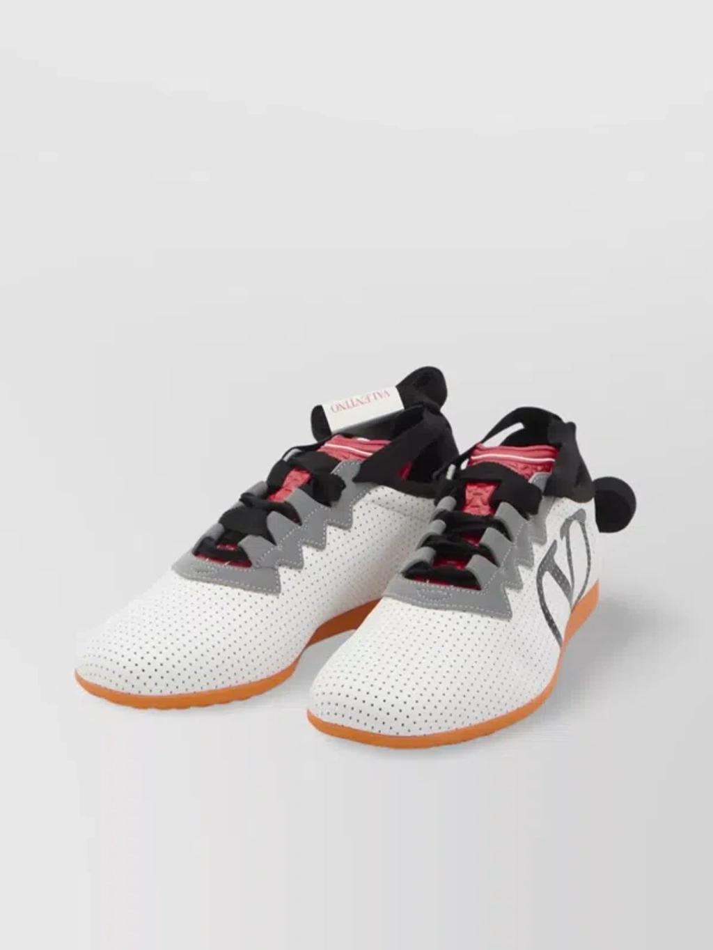 VALENTINO GARAVANI Chromathon Low-top Sneakers In Perforated Leather In Multi Product Image