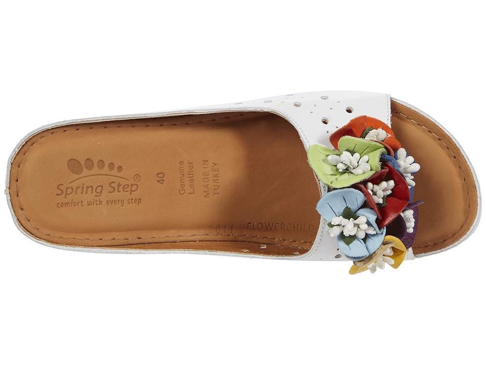 Spring Step Flower Child Slide Wedge Sandal in White Leather at Nordstrom, Size 6.5-7Us Product Image