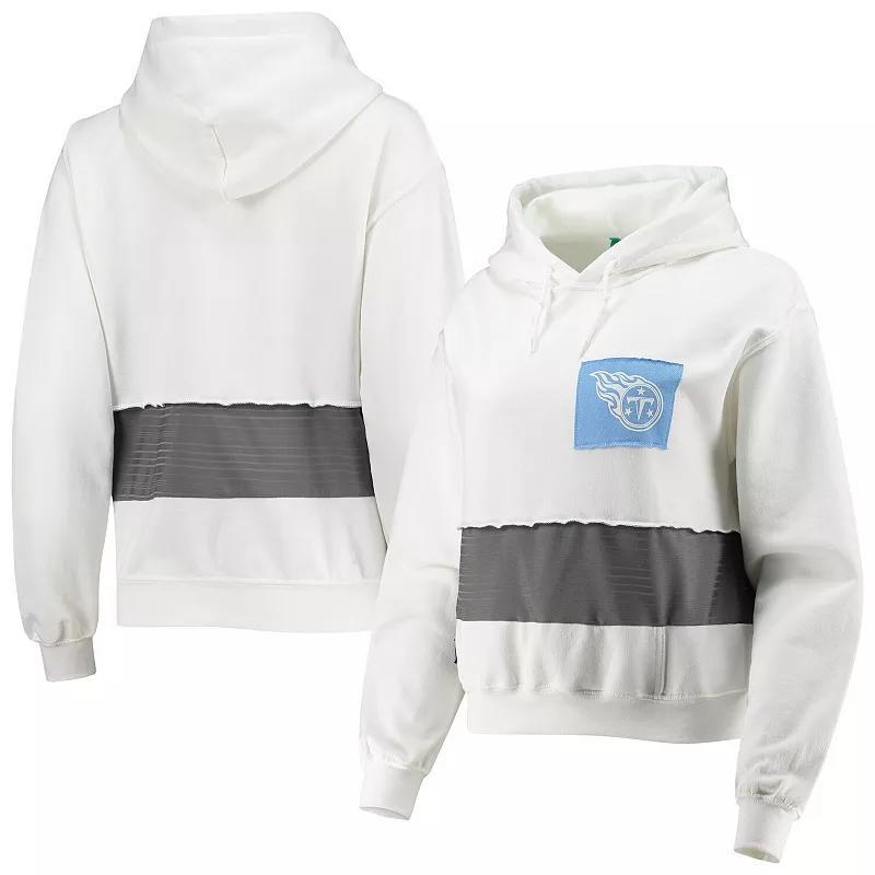Women's Refried Apparel White Tennessee Titans Sustainable Crop Dolman Pullover Hoodie, Size: Medium Product Image