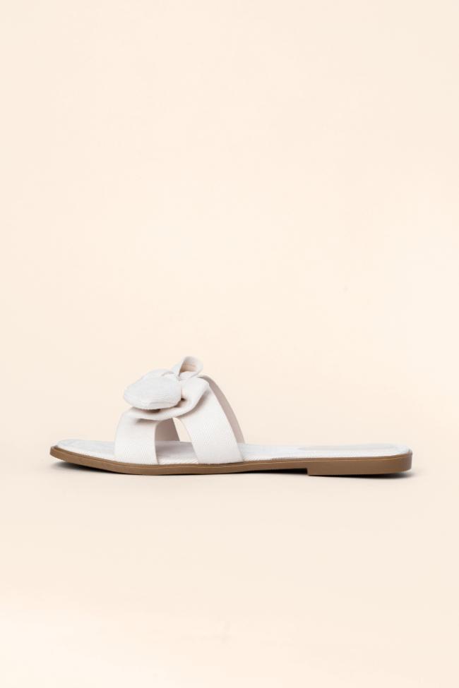 Reagan Ivory Bow Sandals FINAL SALE Product Image