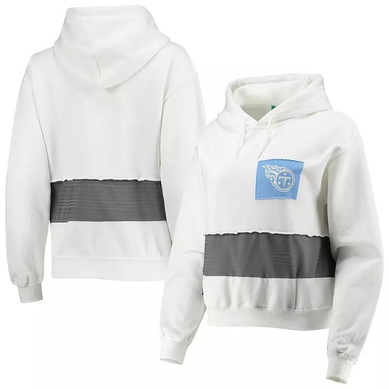 Women's Refried Apparel White Tennessee Titans Sustainable Crop Dolman Pullover Hoodie, Size: Medium Product Image