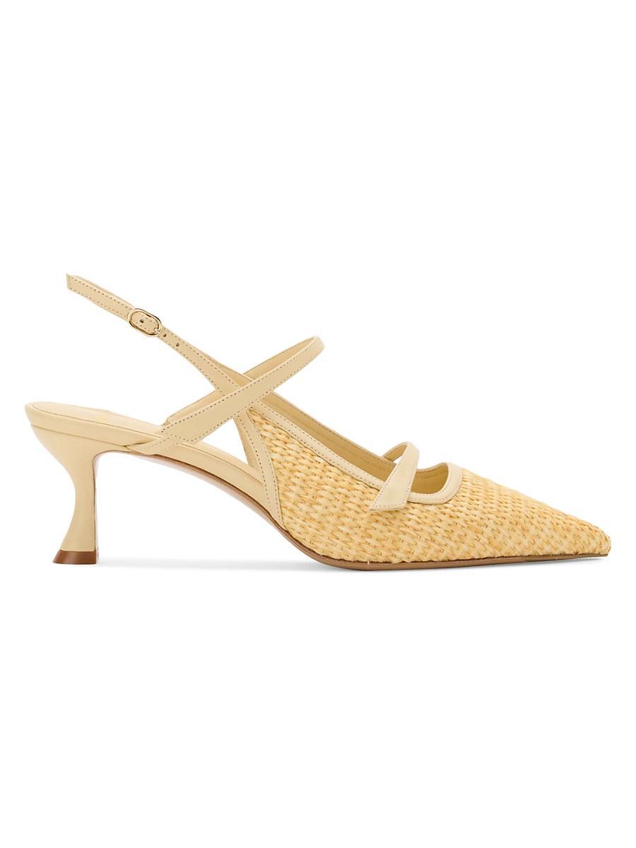 Womens Tita Flat 60MM Raffia Slingback Pumps Product Image