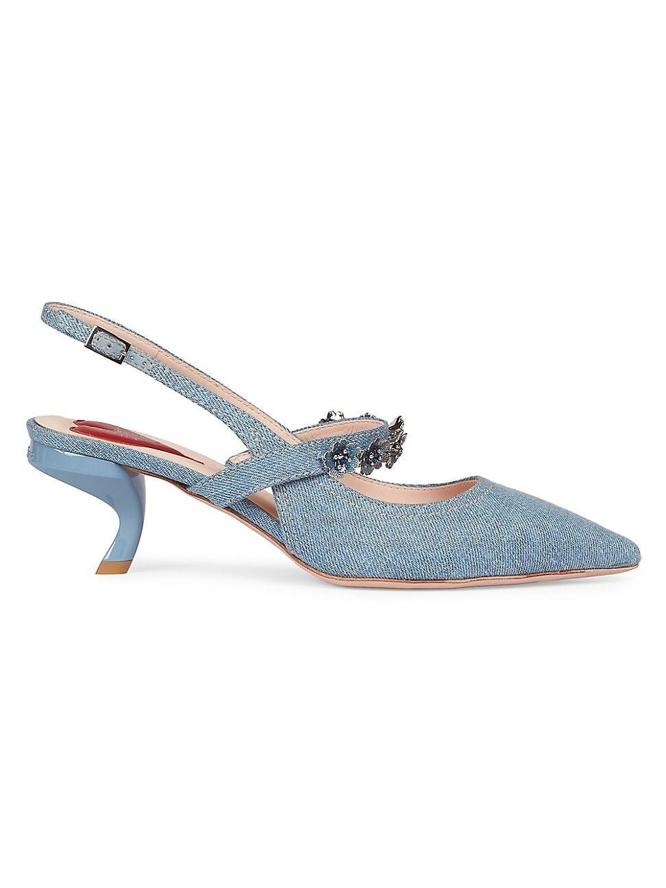 Denim Buckle Slip-On Loafers Product Image