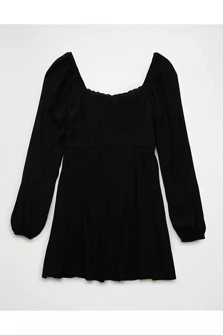 AE Long-Sleeve Fit Flare Mini Dress Women's Product Image