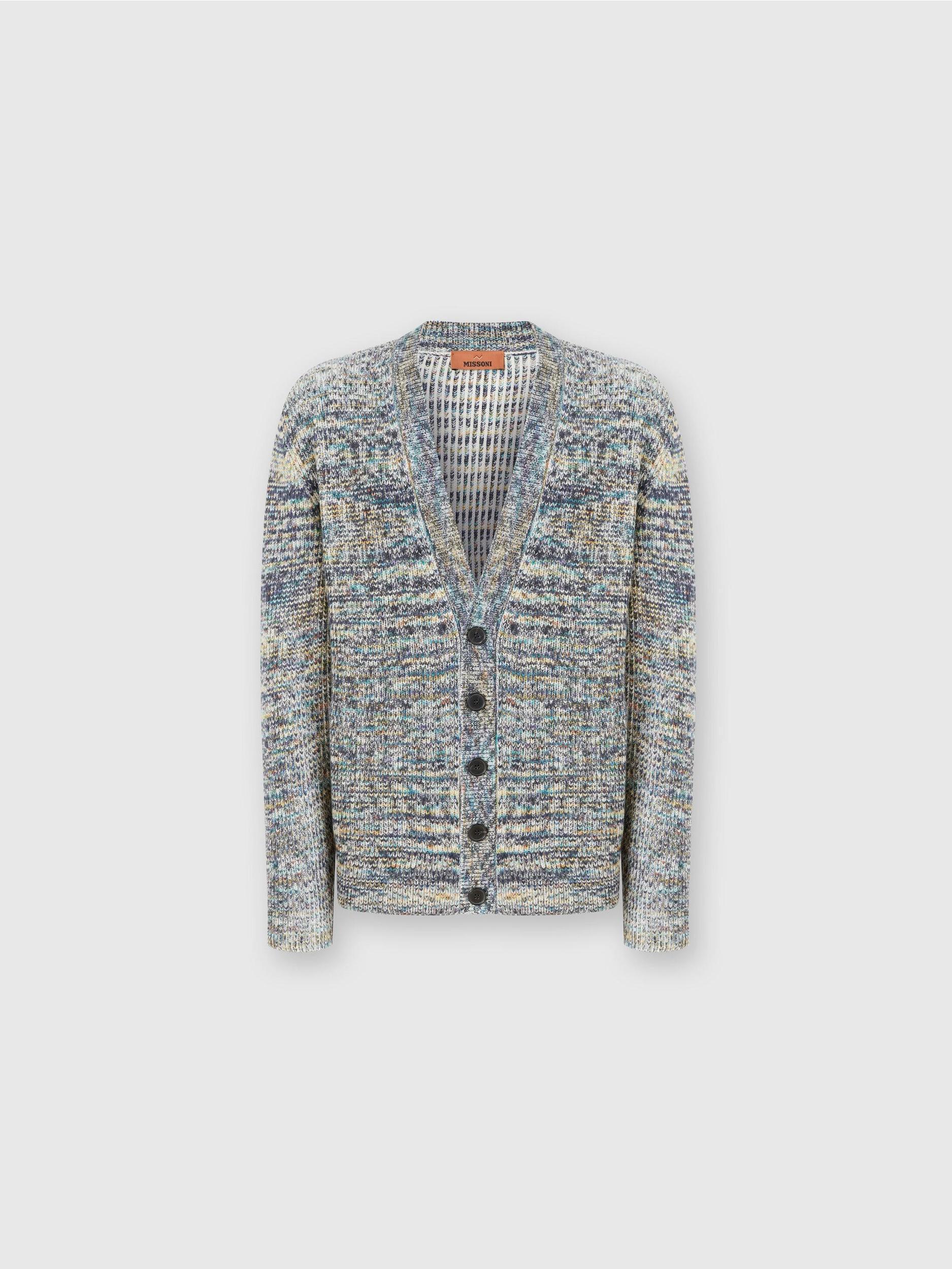 Cashmere and wool cardigan with slub motif Product Image