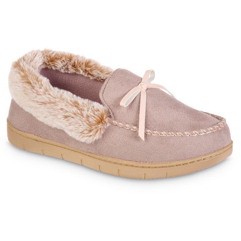 isotoner Microsuede Rae Comfort Women's Moccasin Slippers, Size: XL, Black Product Image