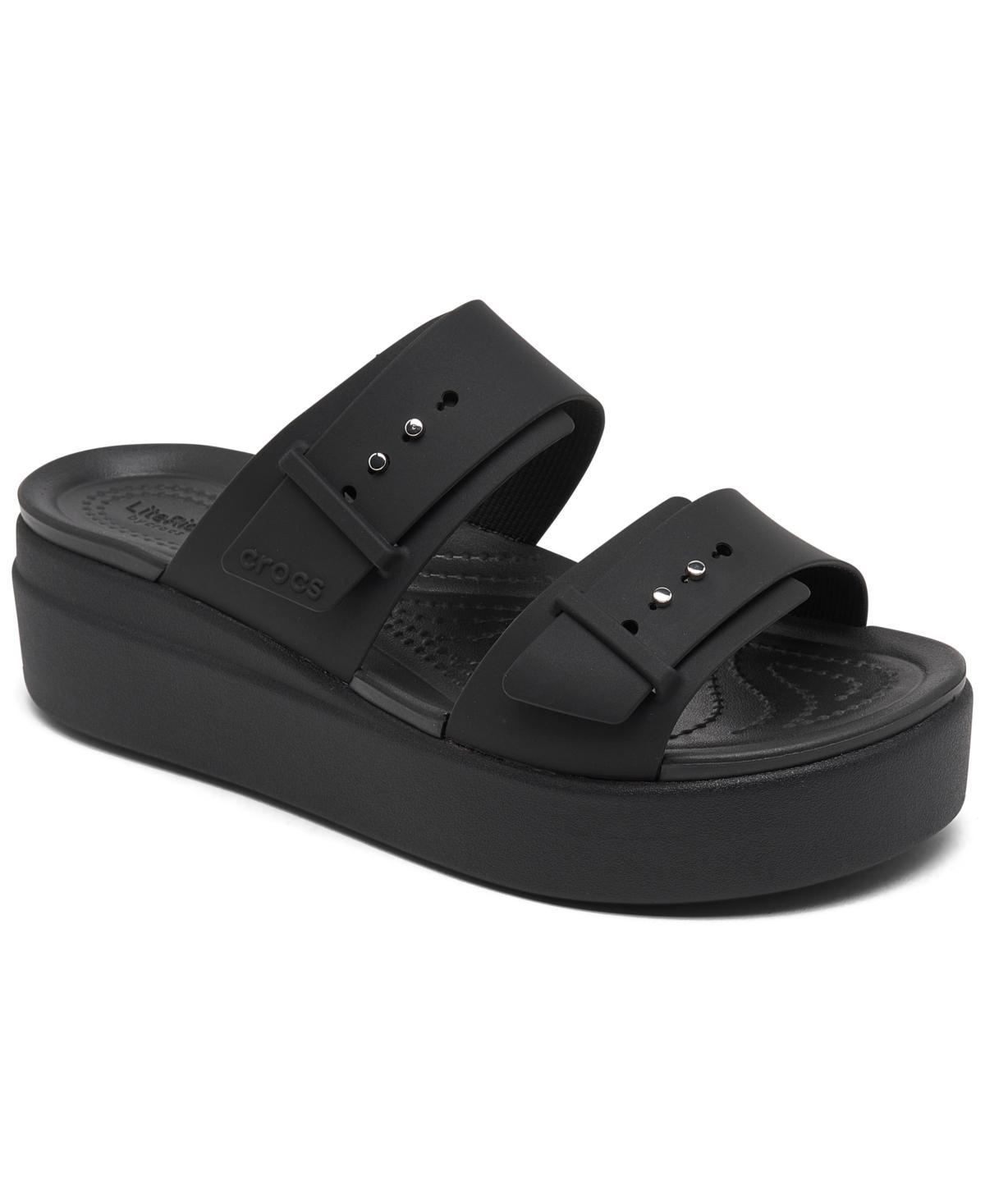 Crocs Brooklyn Women's Wedge Sandals, Size: 11, Black Product Image