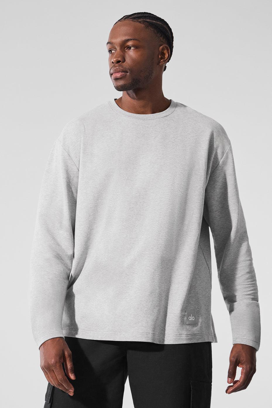 Double Take Long Sleeve Crew - Athletic Heather Grey Product Image