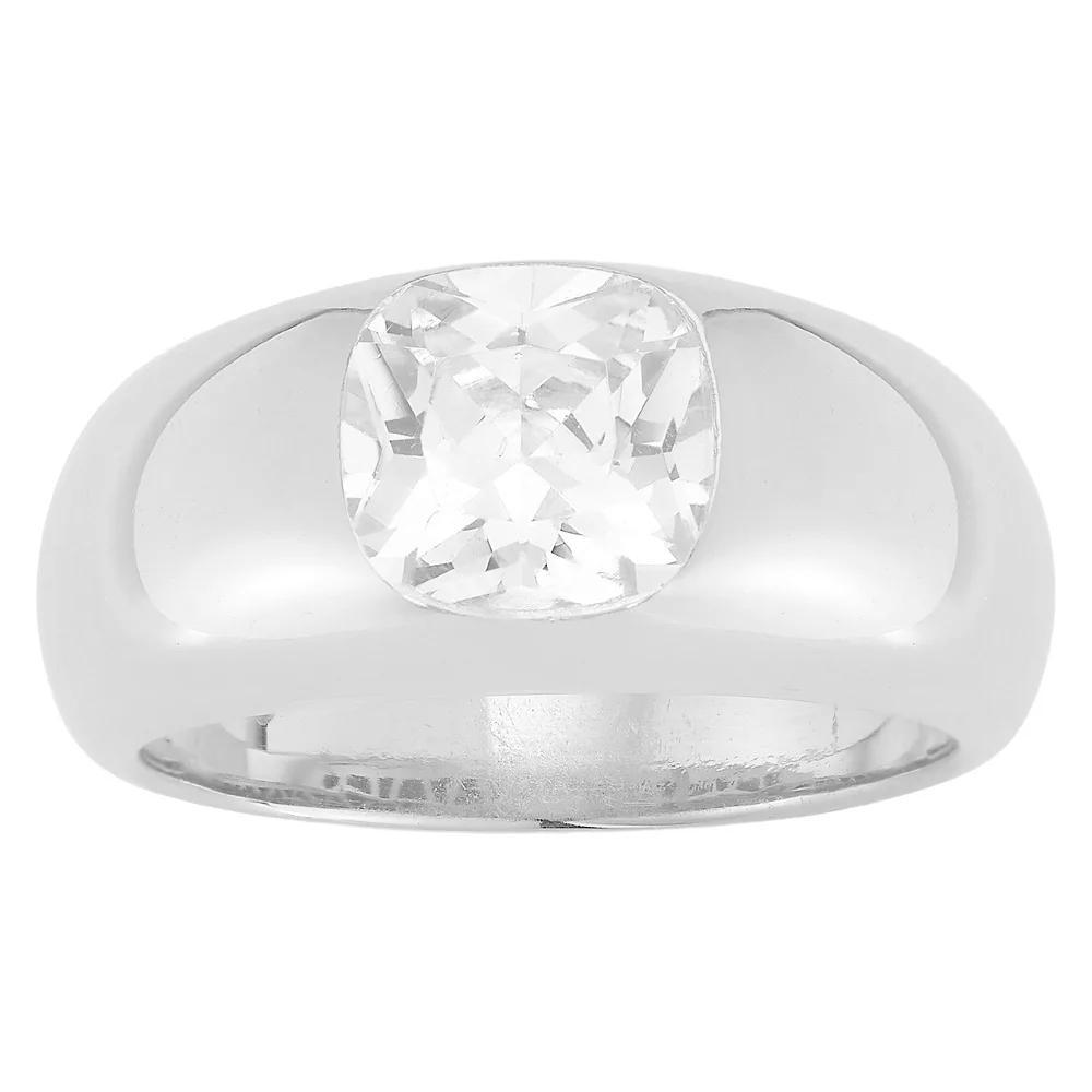 Sunkissed Sterling Cubic Zirconia Dome Ring, Women's, Size: 7, Silver Tone Product Image