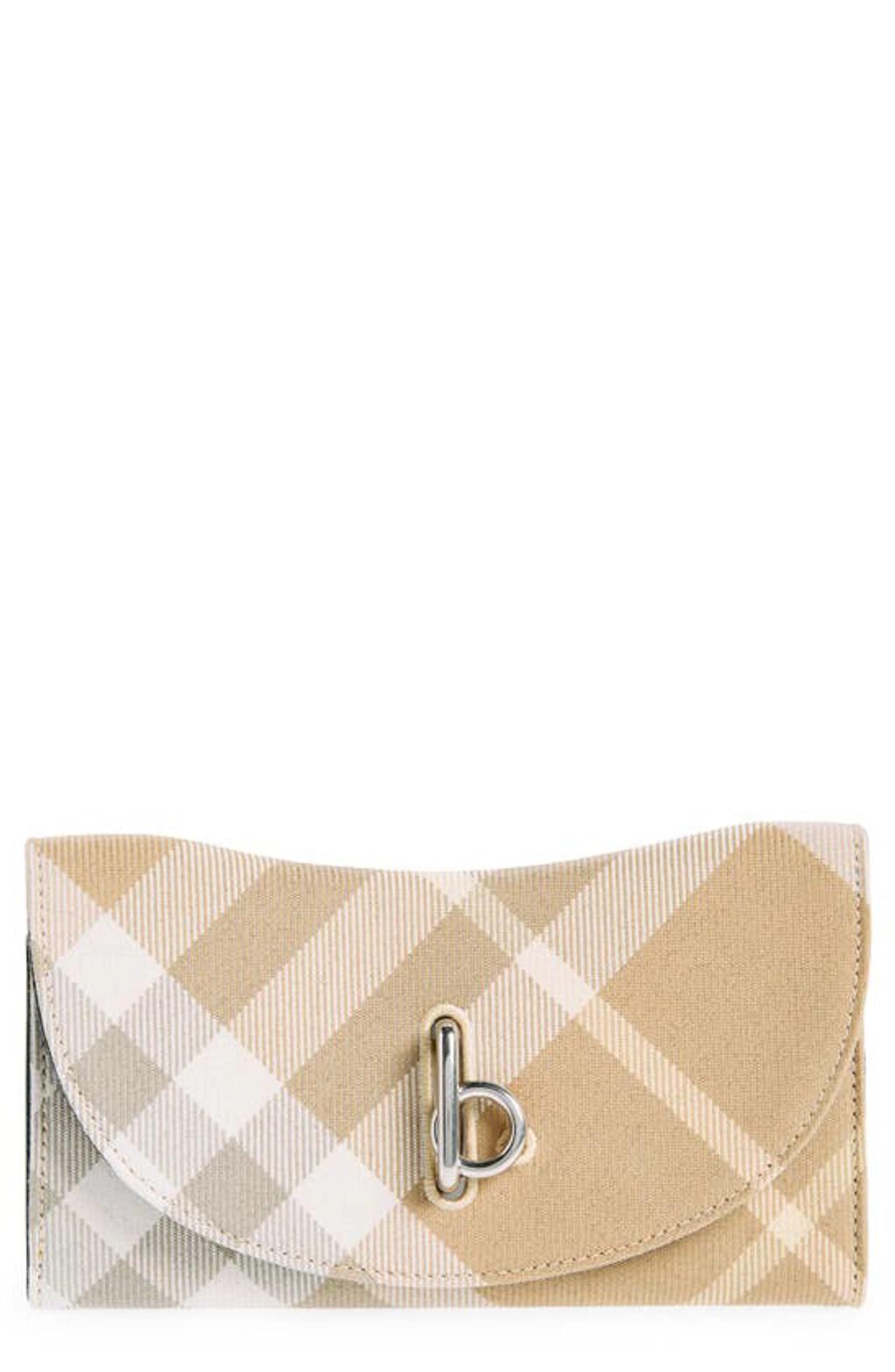 BURBERRY Rocking Check Long Wallet In Flax Product Image