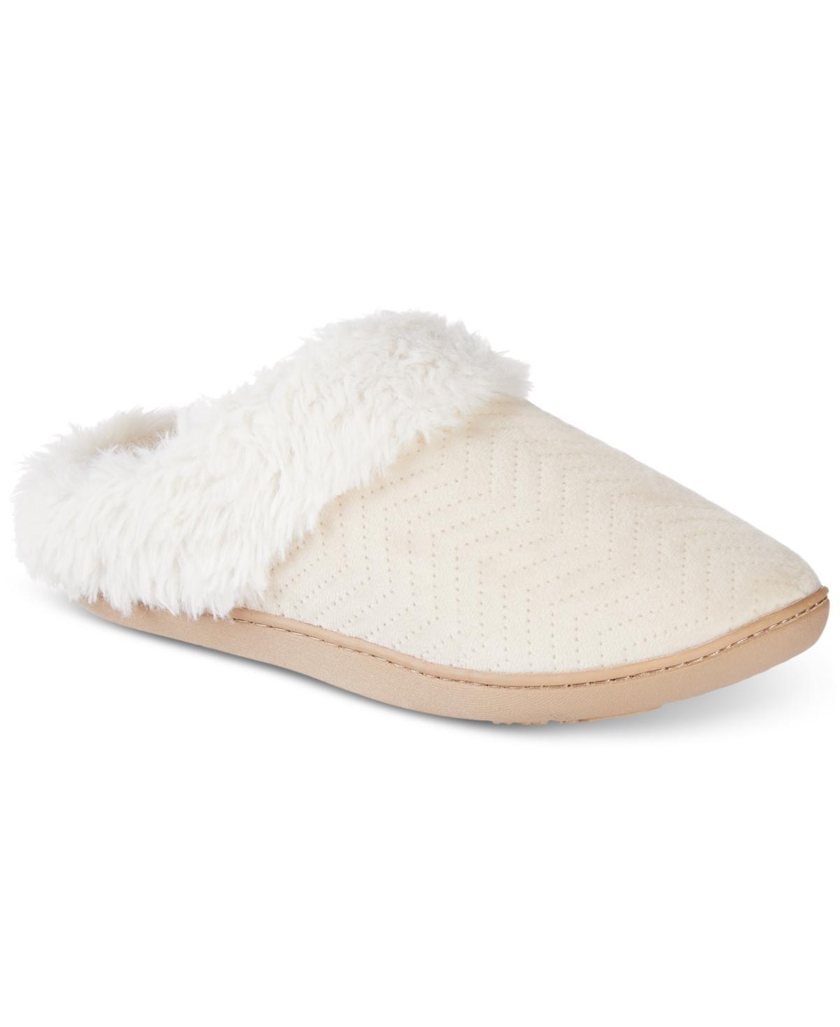 Isotoner Signature Womens Louise Quilted Velour Clog Slippers Product Image
