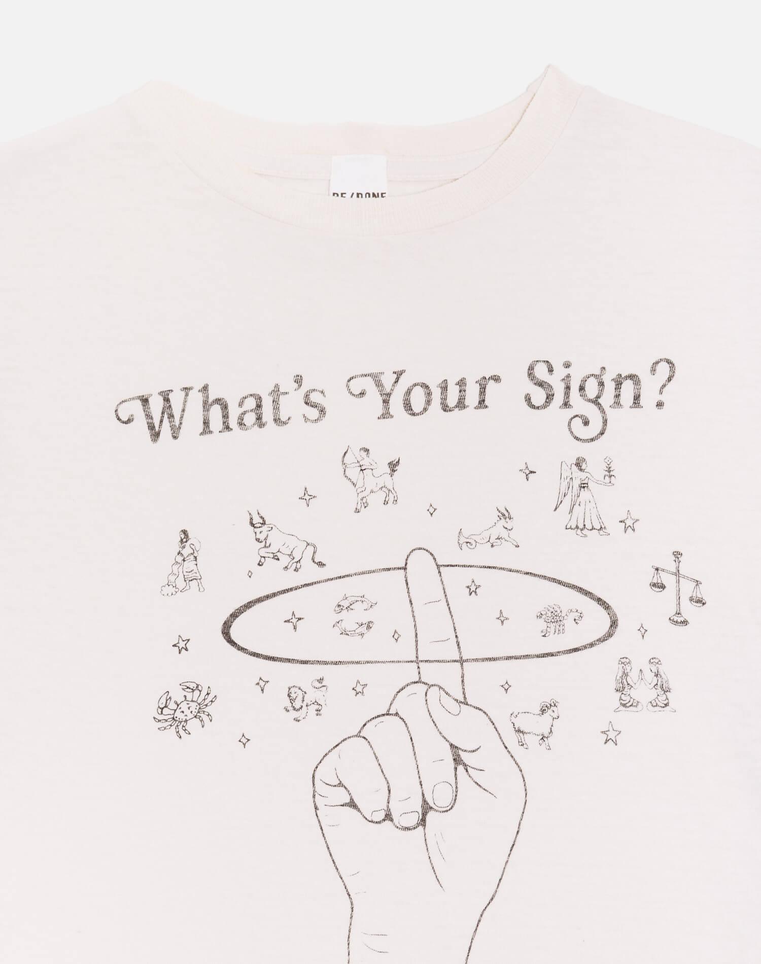Classic "What's Your Sign" Tee - Vintage White Product Image