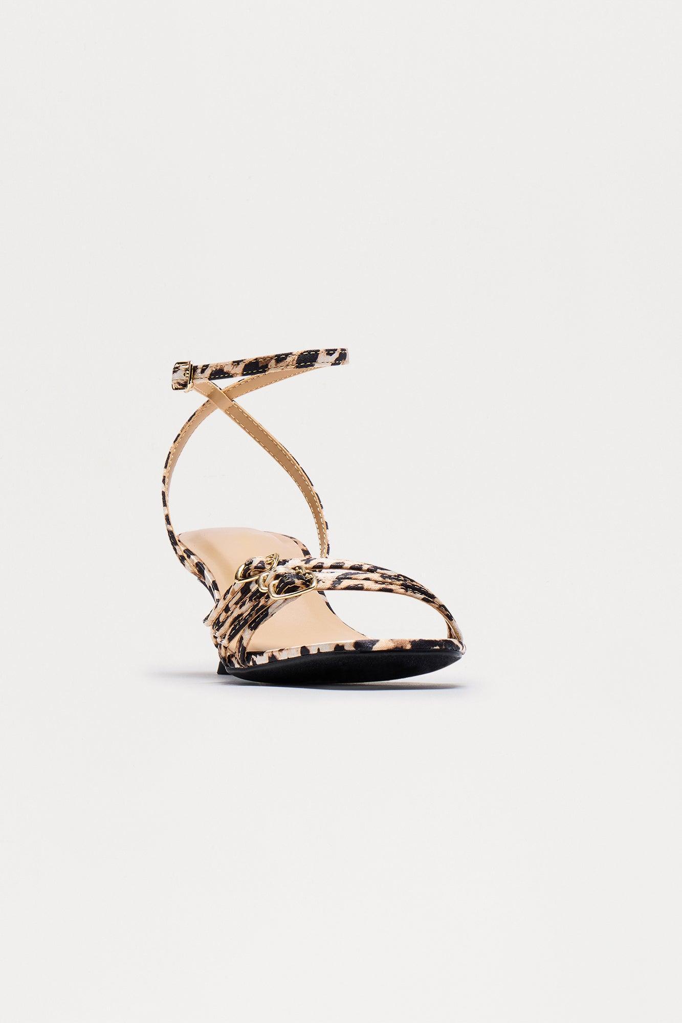 Lulu Buckle Kitten Heels - Leopard Product Image