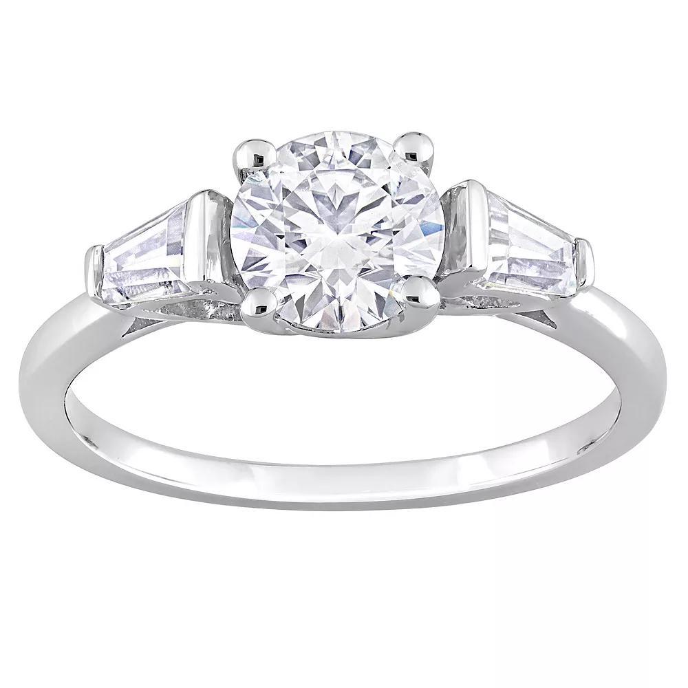 Stella Grace Sterling Silver Lab-Created Moissanite 3-Stone Ring, Women's, Size: 8 Product Image