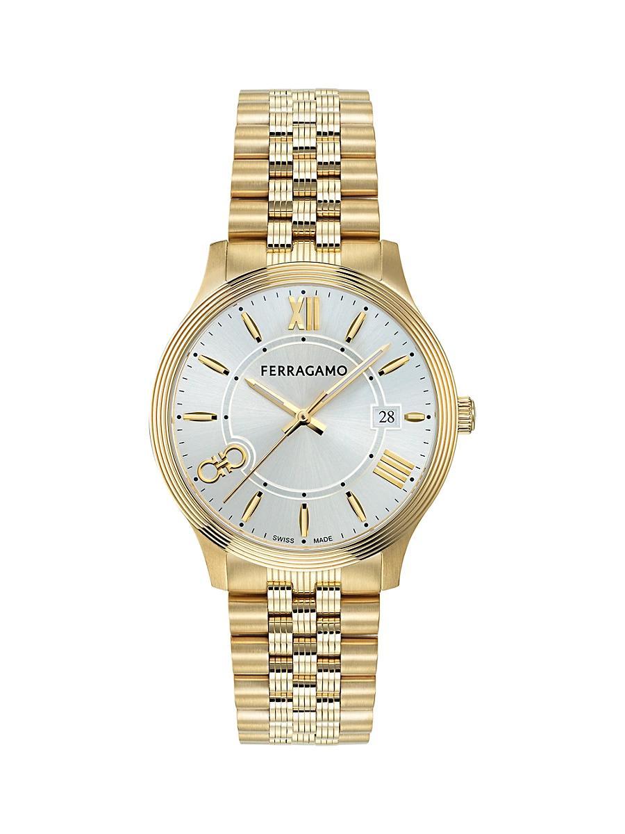 Mens Ferragamo Duo IP Yellow Gold Bracelet Watch, 40mm Product Image