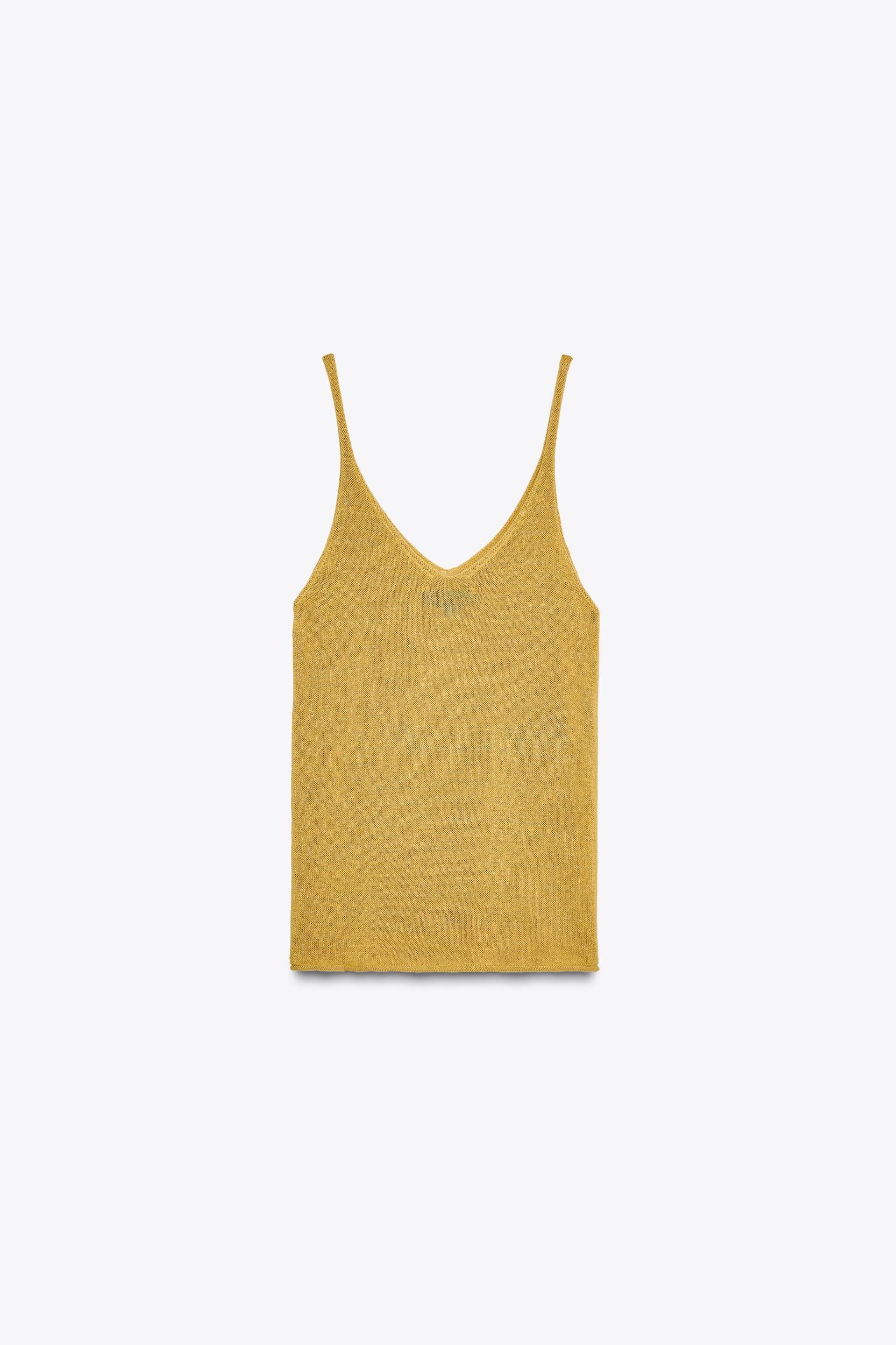 LINEN BLEND KNIT TOP Product Image