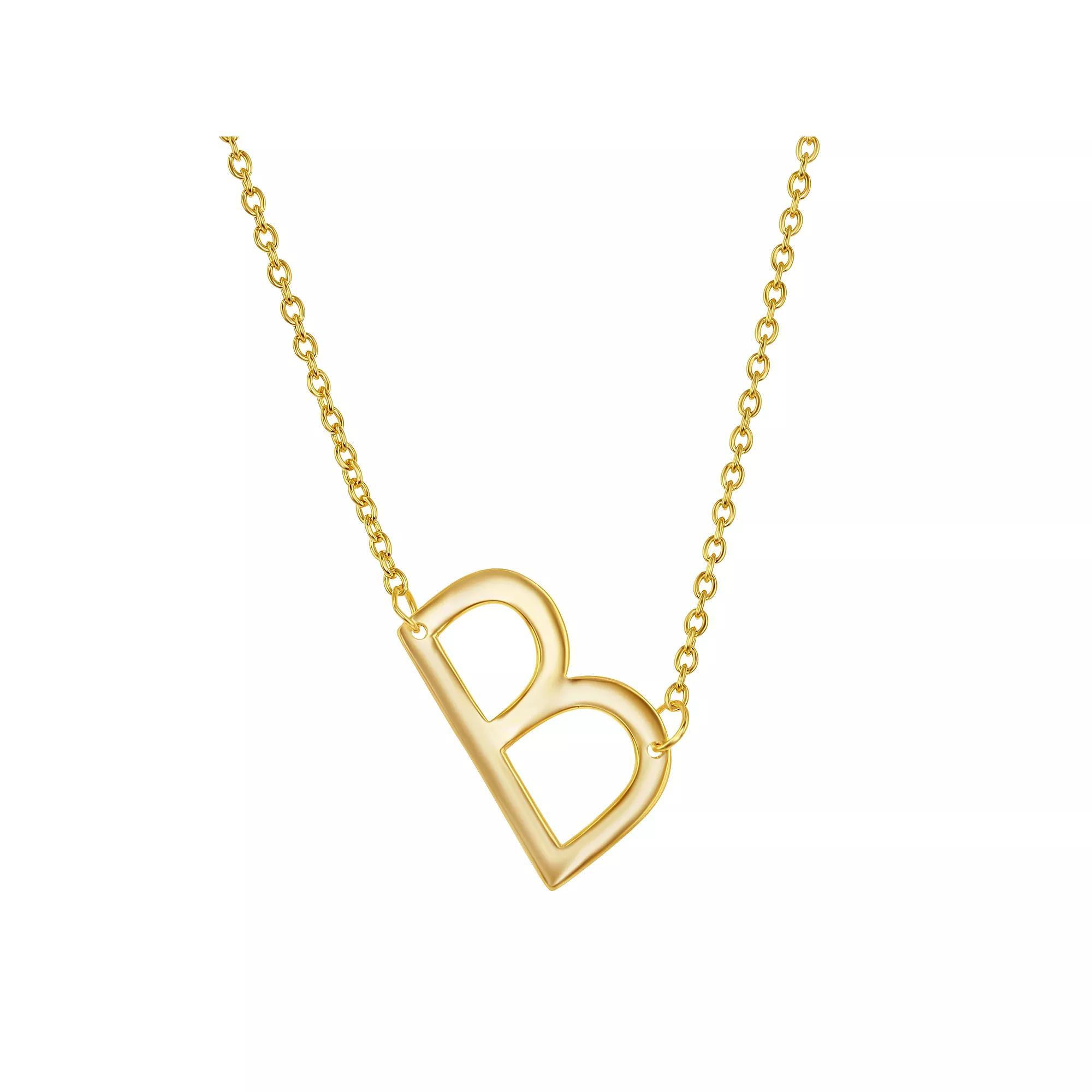 Sterling Silver Sideways Initial Necklace, Women's, Size: 16-18" ADJ, Gold Tone Z Product Image