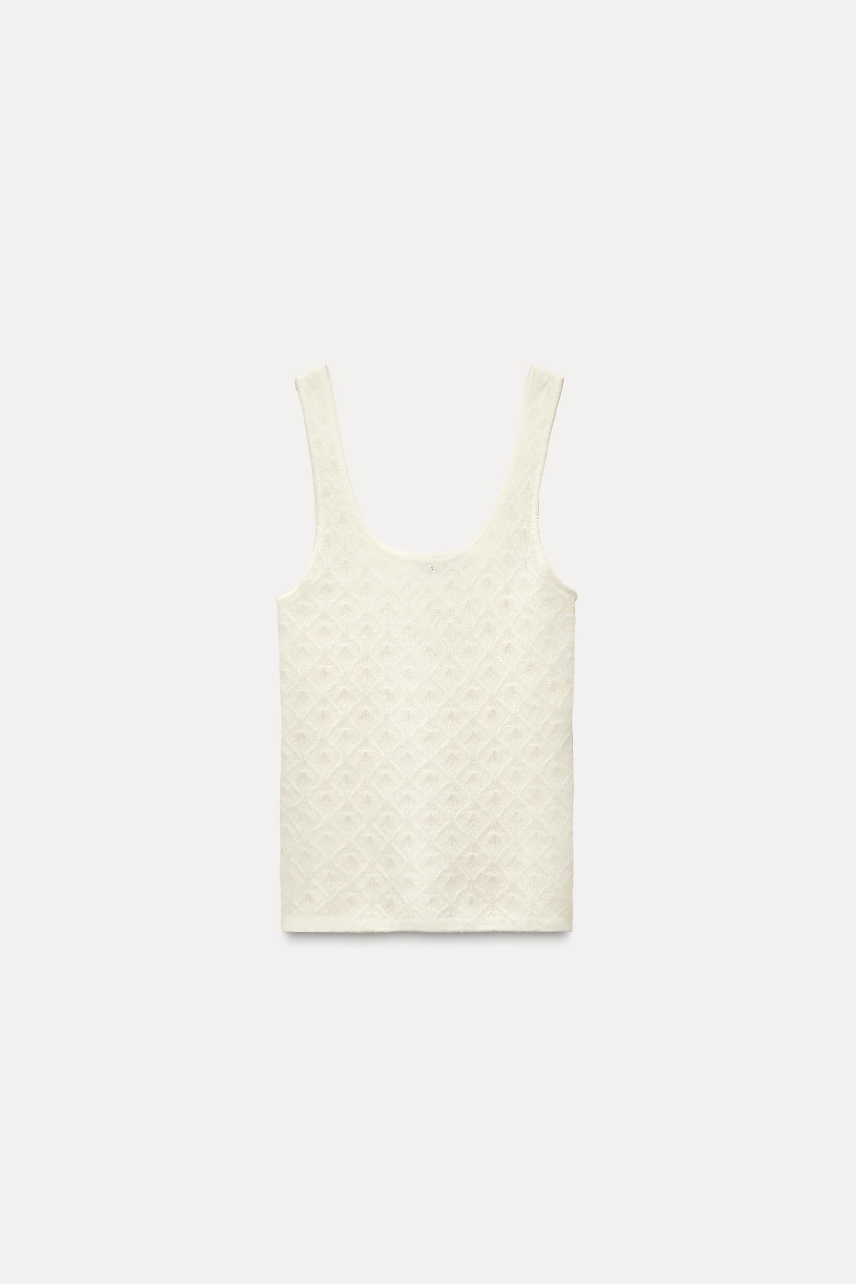 WOOL AND ALPACA BLEND POINTELLE TOP Product Image