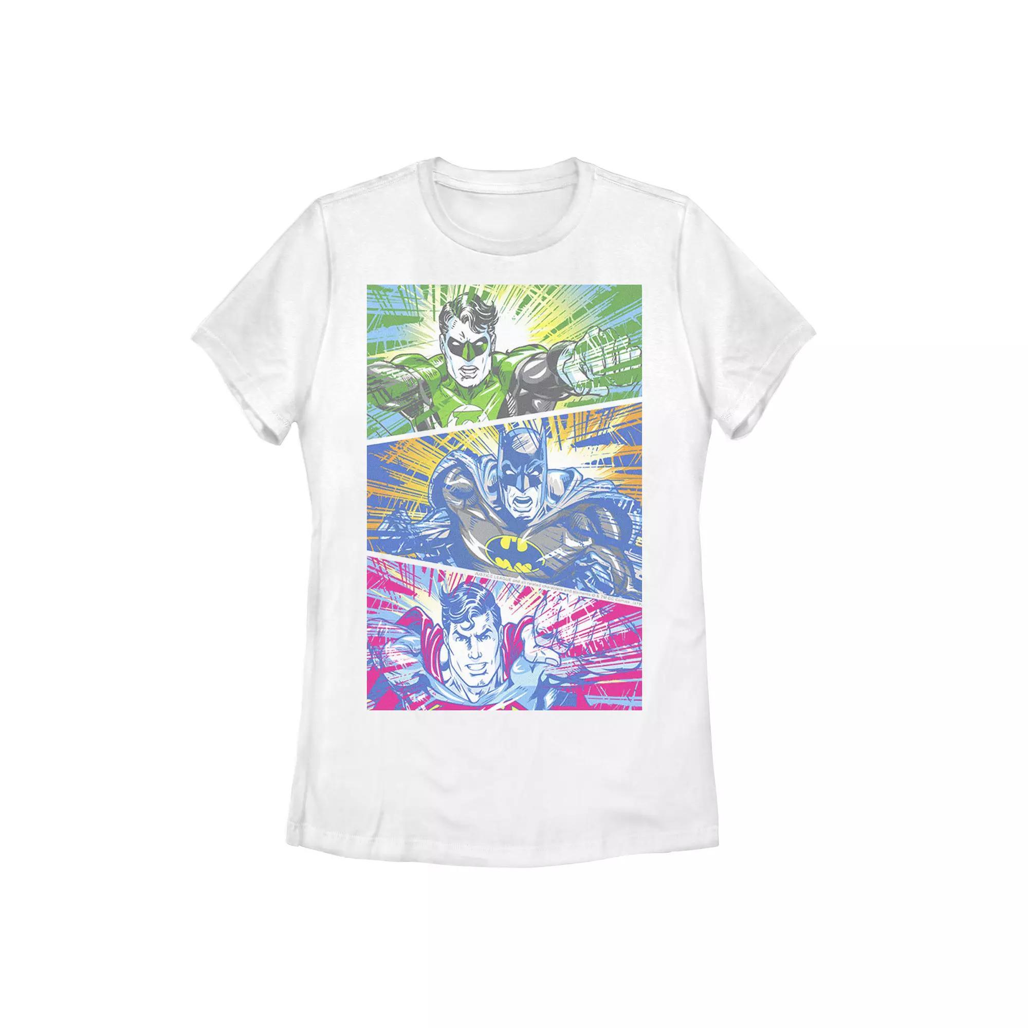 Juniors' DC Comics Green Lantern Batman Superman Graphic Tee, Girl's, Size: Small, White Product Image