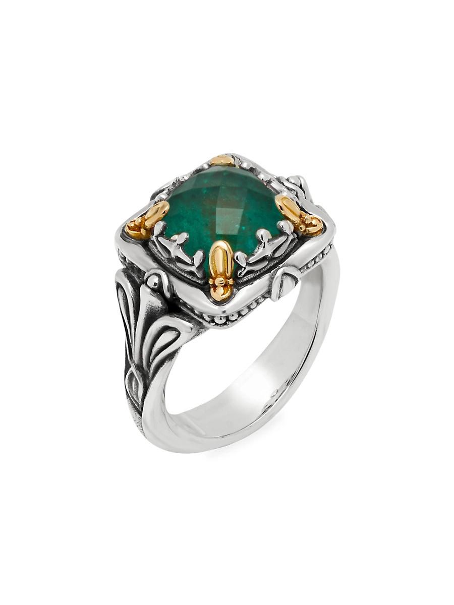 Womens Alcea Sterling Silver, 18K Yellow Gold & Ruby Doublet Ring Product Image