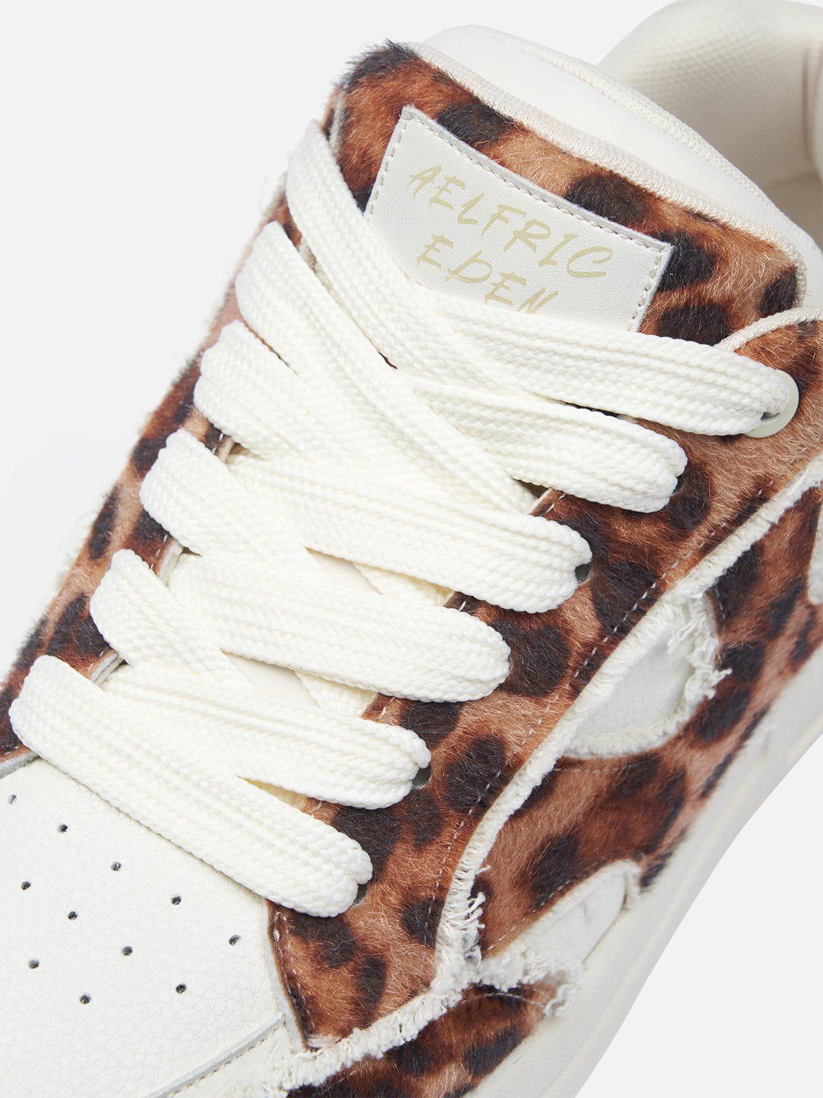 StarryClimb Leopard Print Patchwork Skate Shoes [Recommended By @regi._.mac] Product Image