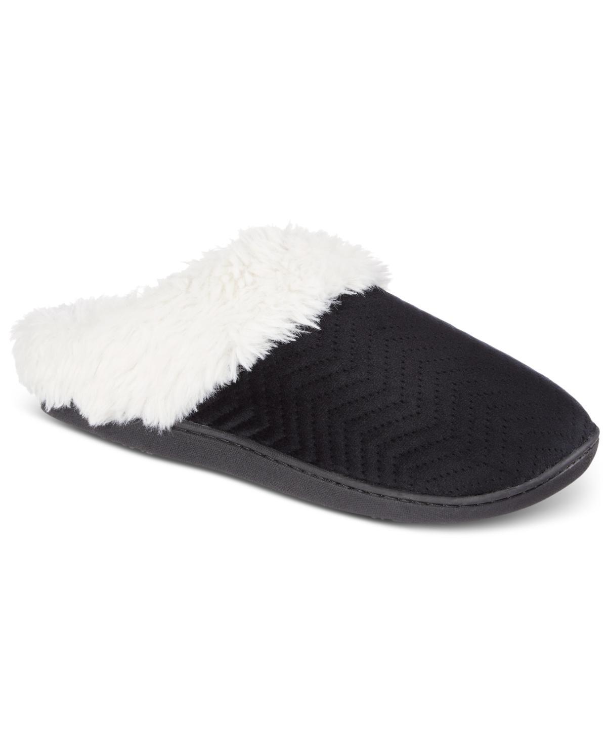 Isotoner Signature Womens Louise Quilted Velour Clog Slippers Product Image