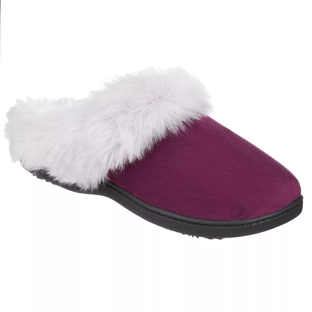 Isotoner Womens Valerie Velour Hoodback Slippers - Black Product Image