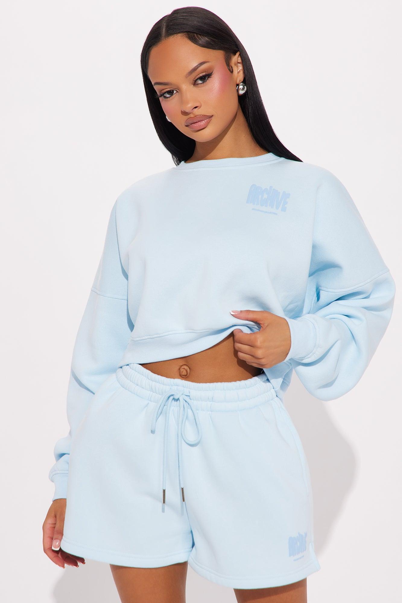 Archive Mode Fleece Short Set - Light Blue Product Image