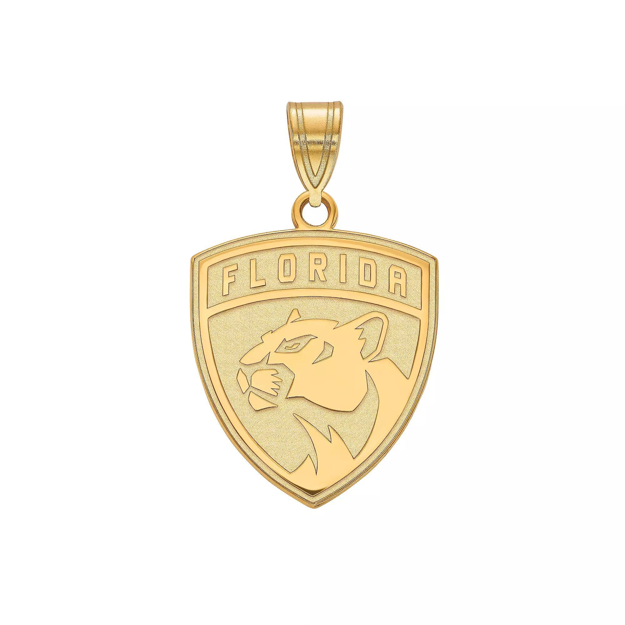 LogoArt Florida Panthers Sterling Silver Large Logo Pendant, Women's, Size: 20MM, Gold Tone Product Image