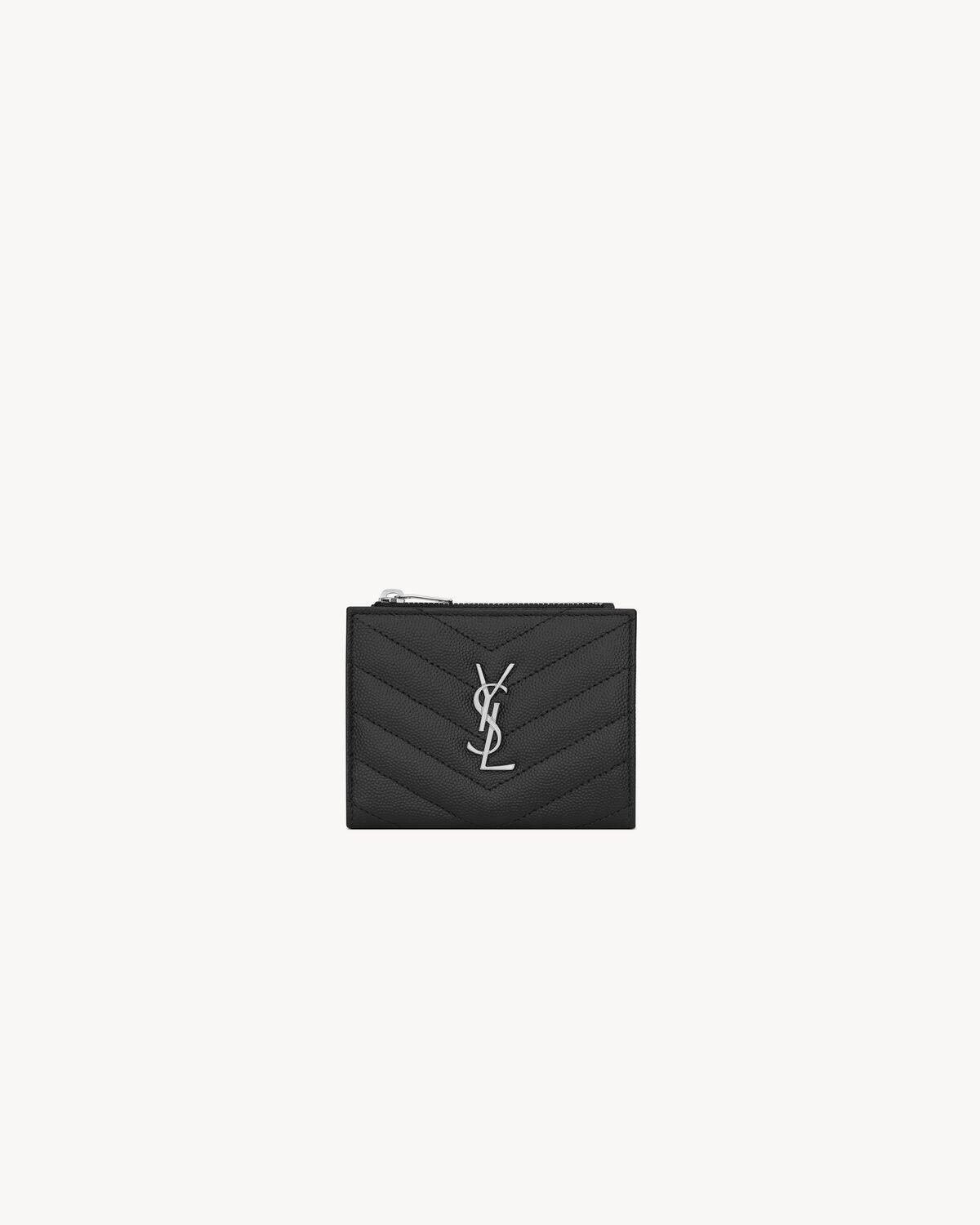 CASSANDRE MATELASSÉ bi-fold wallet in grain de poudre leather | Saint Laurent | YSL.com Product Image