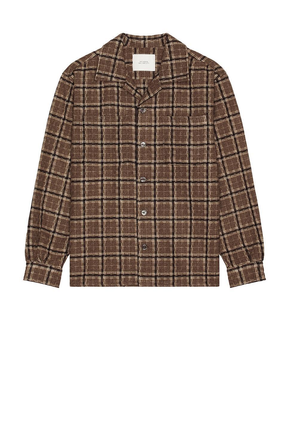 Open Collar Flannel Check Shirt Product Image