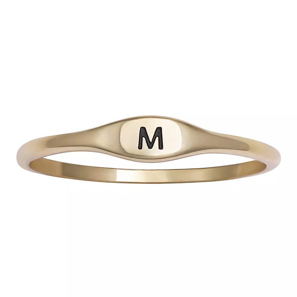 PRIMROSE Polished Oval Oxidized Initial Ring, Women's, Size: 9, Gold Tone I Product Image