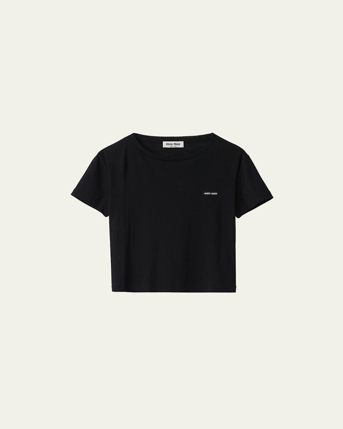 Womens Ribbed Jersey T-Shirt Product Image