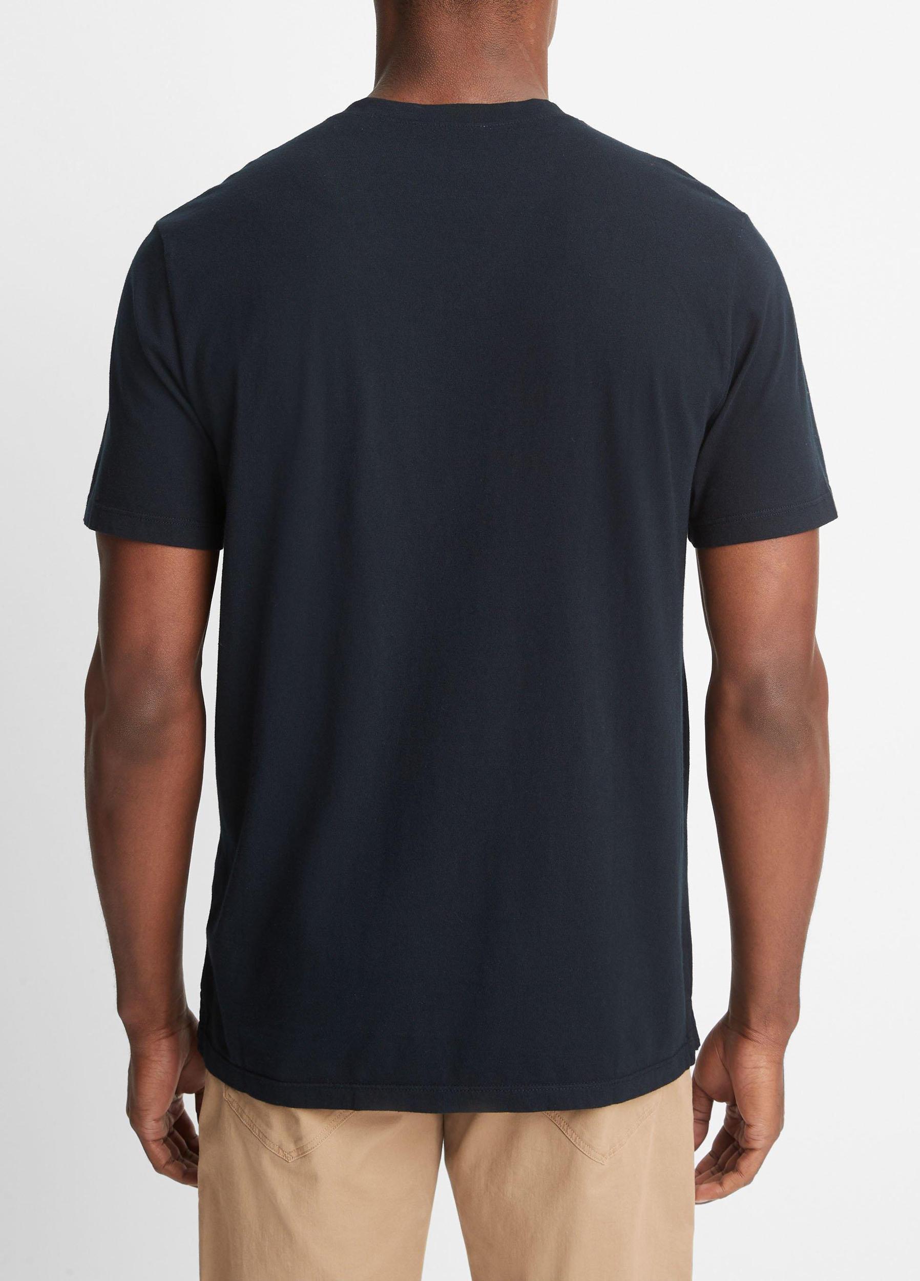 Mens Garment Dye Short Sleeve V-Neck T-Shirt, True Black, Size L Vince Product Image
