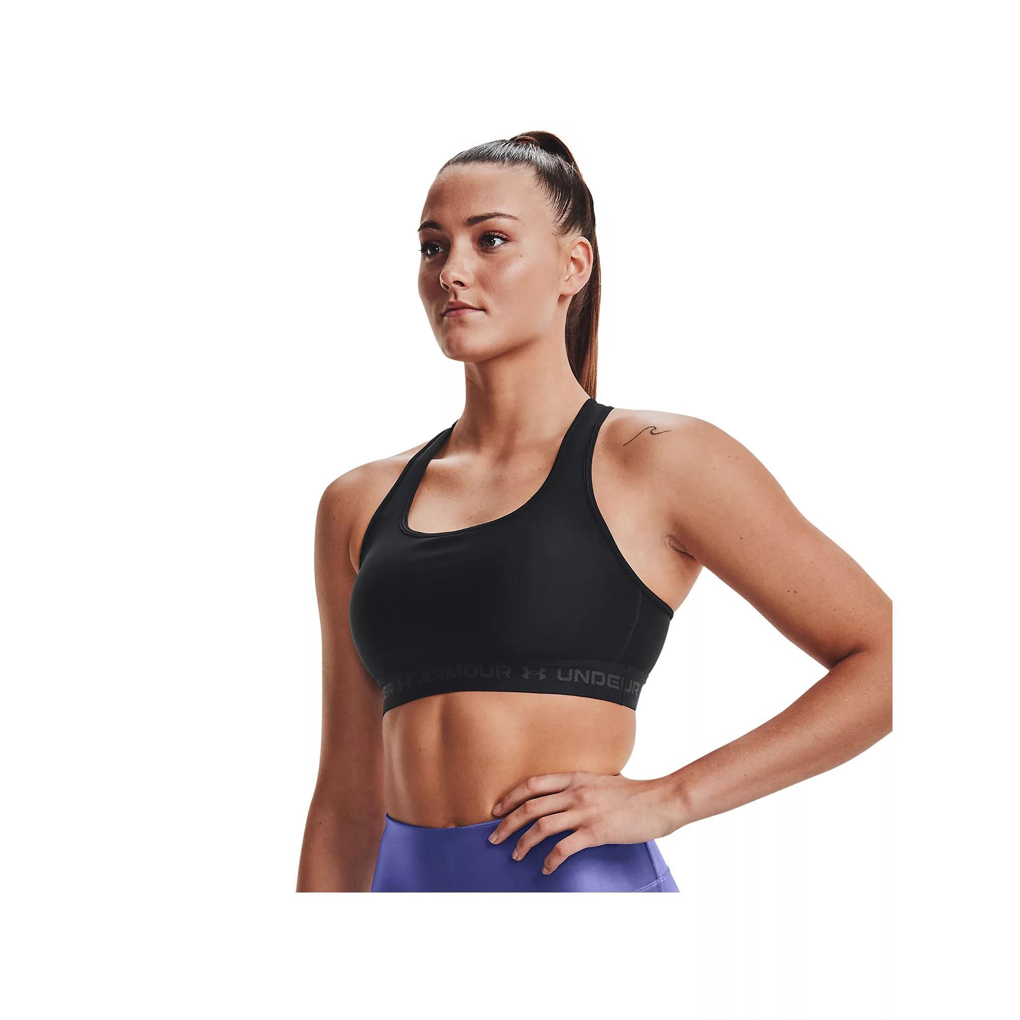 Under Armour Crossback 2.0 Medium-Impact Sports Bra, Women's, Size: Large, Black Product Image