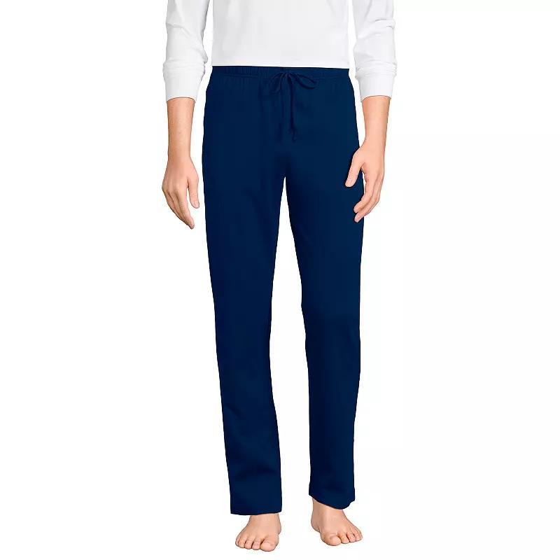 Men's Lands' End Knit Jersey Sleep Pants, Size: Large, Deep  Blue Product Image