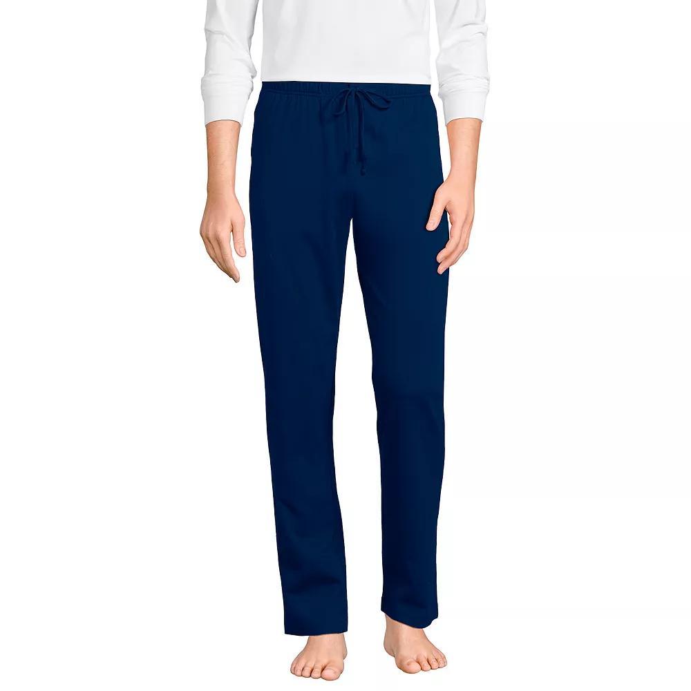 Men's Lands' End Knit Jersey Sleep Pants, Size: Large, Deep  Blue Product Image