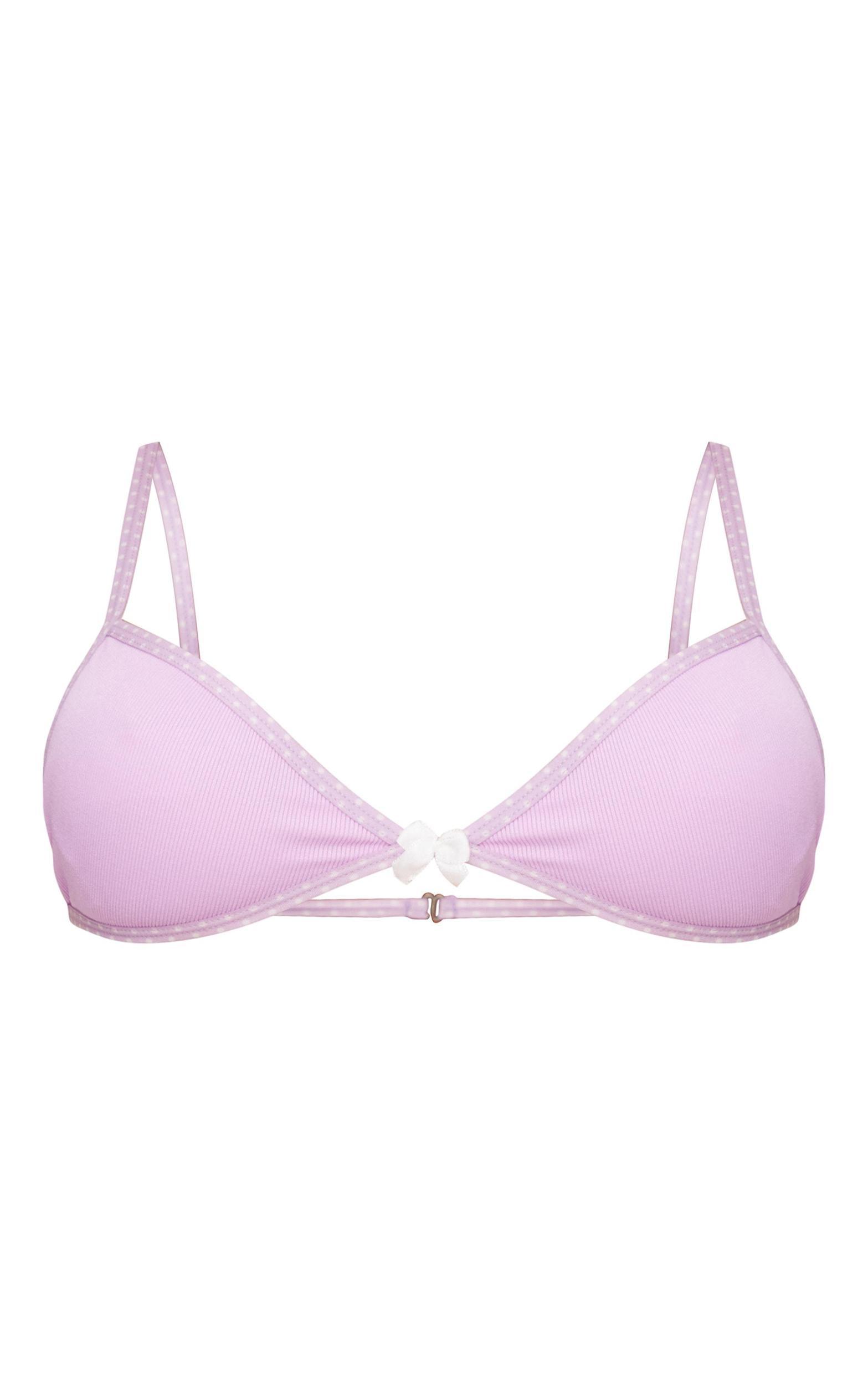 Lilac Bow Detail Triangle Bra Product Image