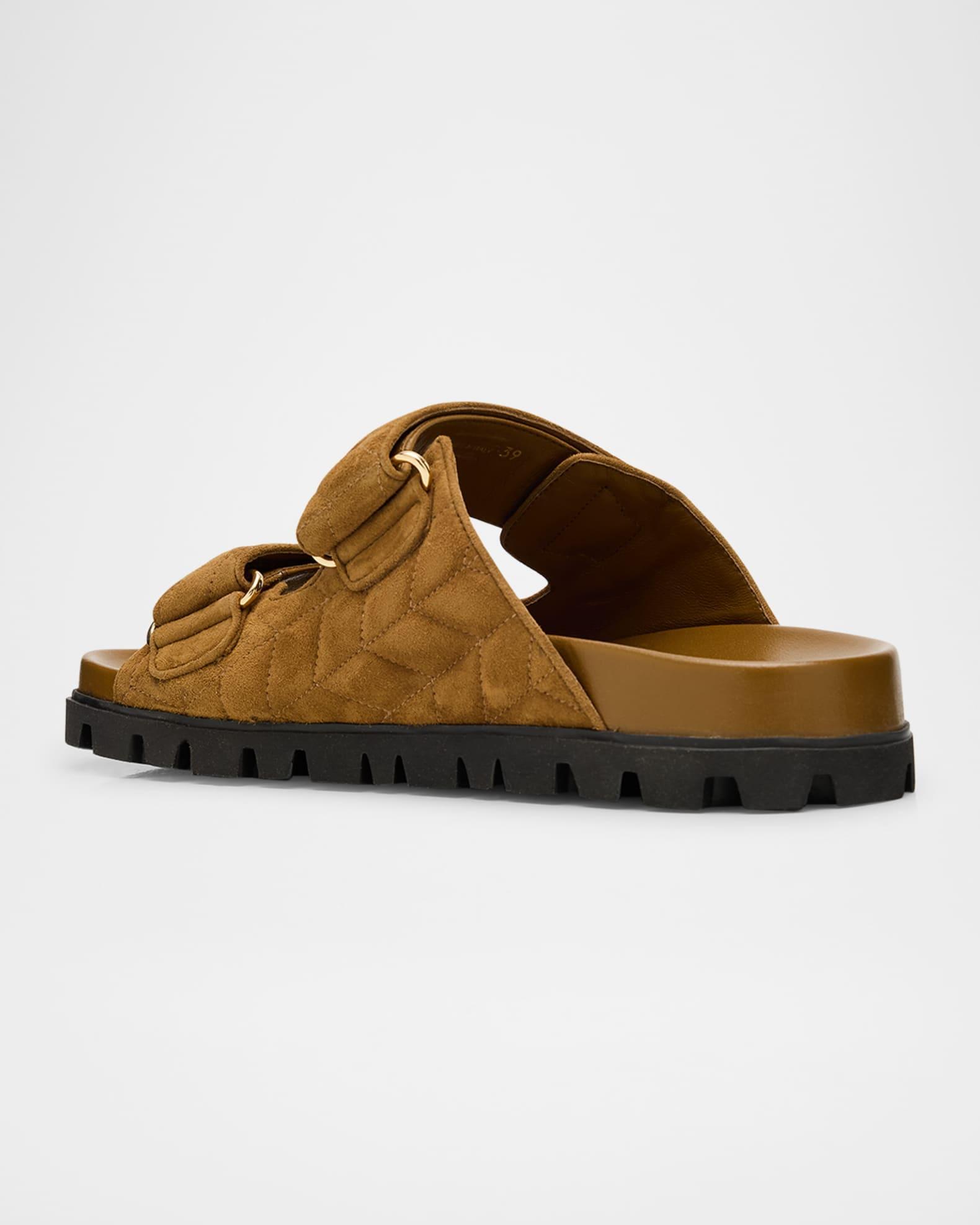 Quilted Suede Dual-Grip Comfort Sandals Product Image
