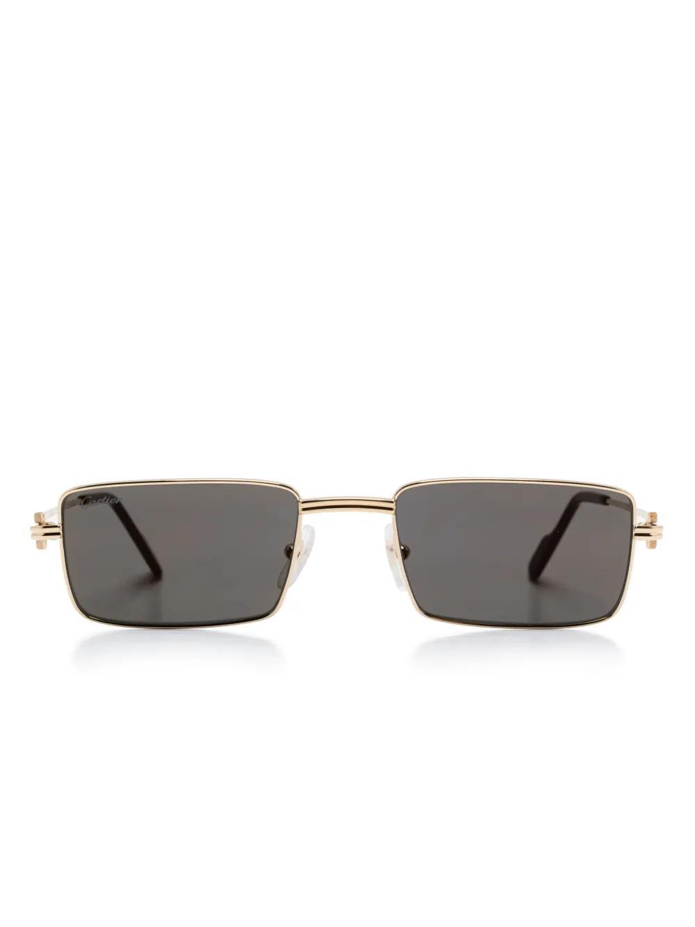 CARTIER Sonnenbrille Mit Eckigem Gestell In Gold Product Image